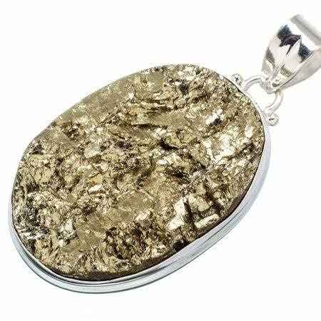 Natural Pyrite Crystal Pendant for Wealth, Prosperity, and Good Luck - Unisex Certified Default Title